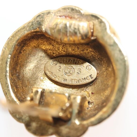 CHANEL Earring Metal Gold CC Auth - Picture 14 of 14